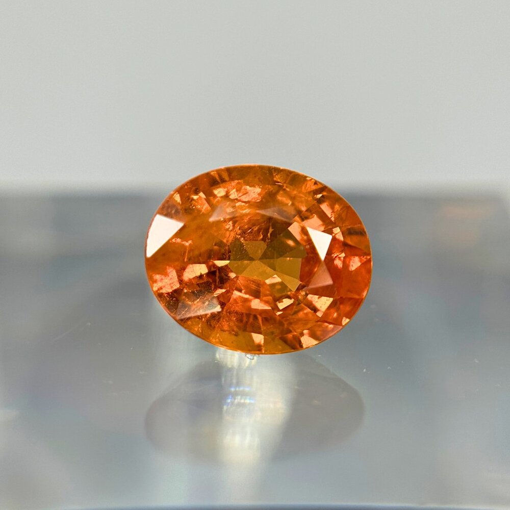 2.15 ct Spessartite Garnet Oval Cut Vivid Orange Gemstone Jewelry Making